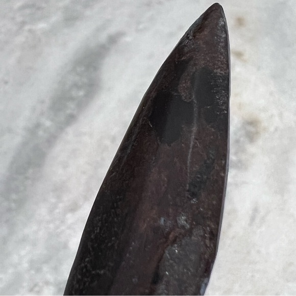 Fossil Orthoceras Silver Pendant with Thai Black Spinel Beaded 18” Necklace - Picture 8 of 14